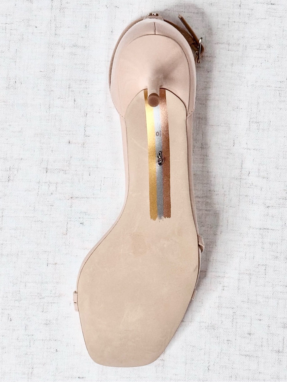 Sam Edelman Peonie Square Toe Kitten Heel Sandals Nude Pink Size 10 - Picture 9 of 9